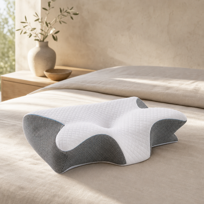 Almohada cervical viscoelástica Galverin en dormitorio cálido